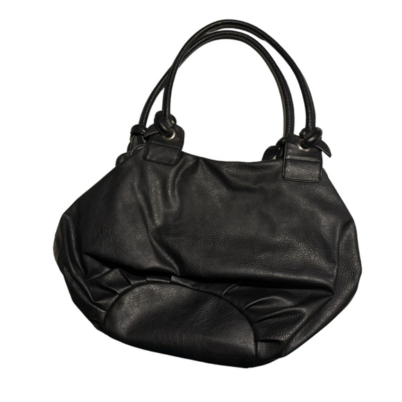 High End Black Leather Ruby & Kit Handbag Fold Over Purse MINTY Rock Boho - Picture 2 of 10